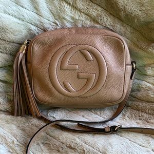 Gucci small leather disco bag- “rose beige”/ tan leather